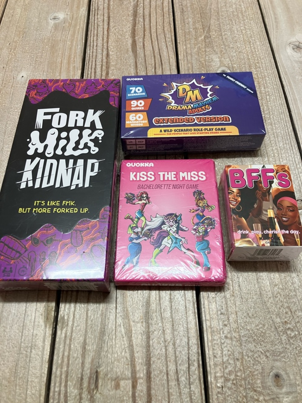 Adult game night with 4 games plus a bonus game.
